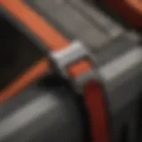 Close-up view of a high-strength cargo strap with robust stitching