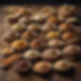 A variety of whole grains displayed in a rustic setting