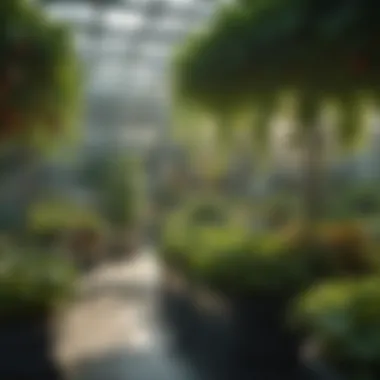 Hydroponic Garden with Thriving Plants A vibrant hydroponic garden showcasing healthy plants