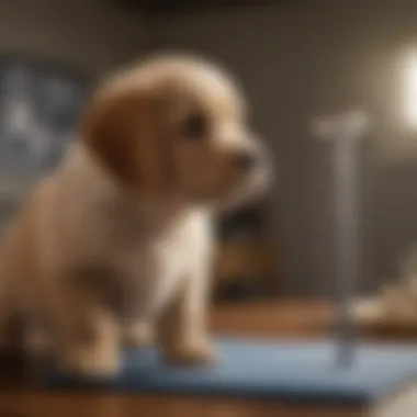 A veterinarian examining a puppy's growth chart