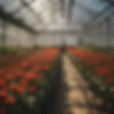 High-Tech Greenhouse Innovations A high-tech greenhouse equipped with advanced monitoring systems for optimal plant growth.