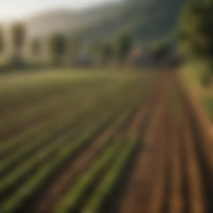 An organic farming field illustrating traditional cultivation methods in harmony with nature.