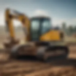 Excavator in action on a farm
