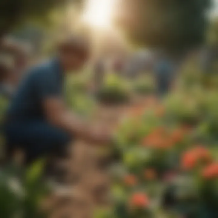 A vibrant community garden showcasing diverse crops.