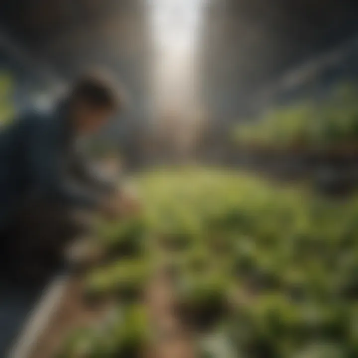Students engaged in agricultural research at a university