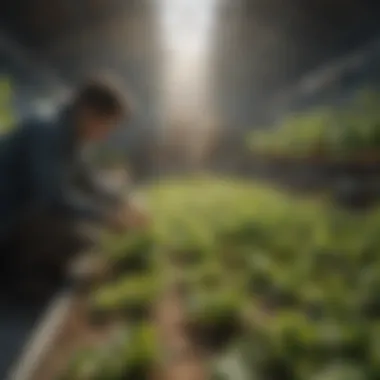 Agricultural Research at University Students engaged in agricultural research at a university