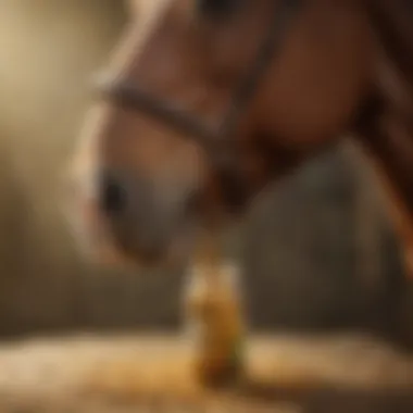 Close-up of horse supplements with natural ingredients