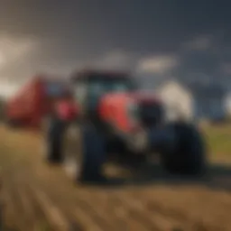 A modern farm showcasing advanced agricultural technology