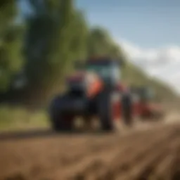 Modern C&B tractor in a field