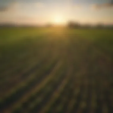 Landscape of lush green fields ready for planting