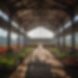 Modern agricultural covered building showcasing advanced design