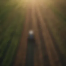 Aerial view of diverse cropland