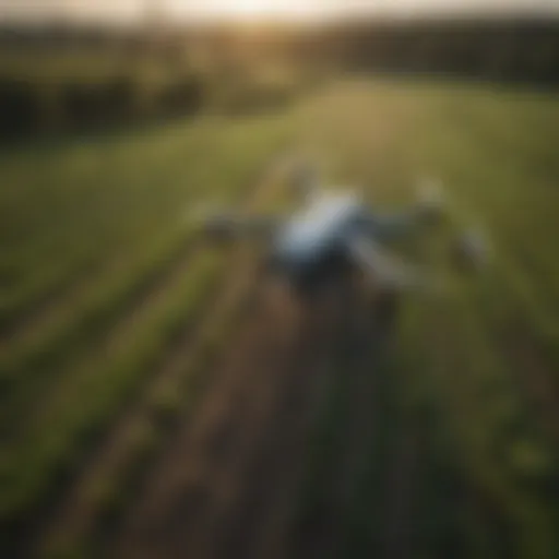 Drone surveying agricultural land