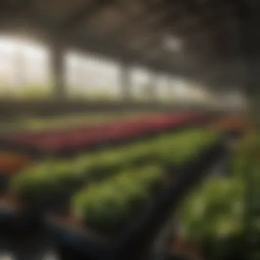 Dura trays in a vibrant nursery setting showcasing various plant species.