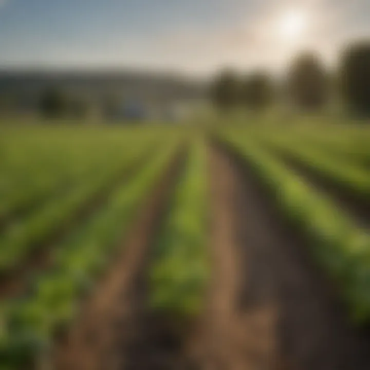 A diverse array of crops in a field