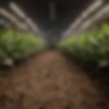 Healthy crops thriving under full spectrum LED lights