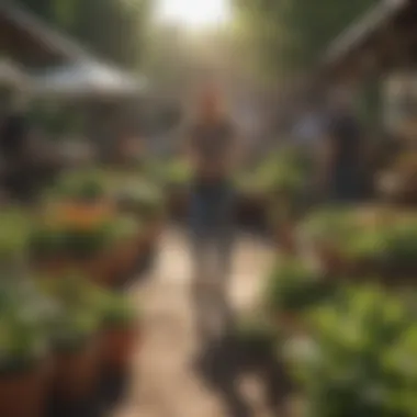 Community event at a local grow store promoting sustainable gardening practices