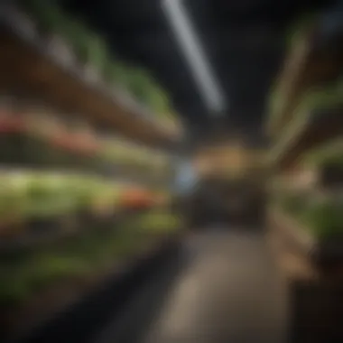 Interior view of a modern grow store showcasing various gardening supplies