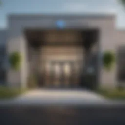 Exterior view of an HP service center showcasing a welcoming entrance