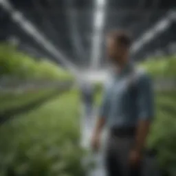 A hydroponic farm showcasing diverse crops in a controlled environment