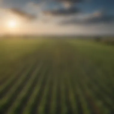 Expansive Indiana farmland under a clear blue sky