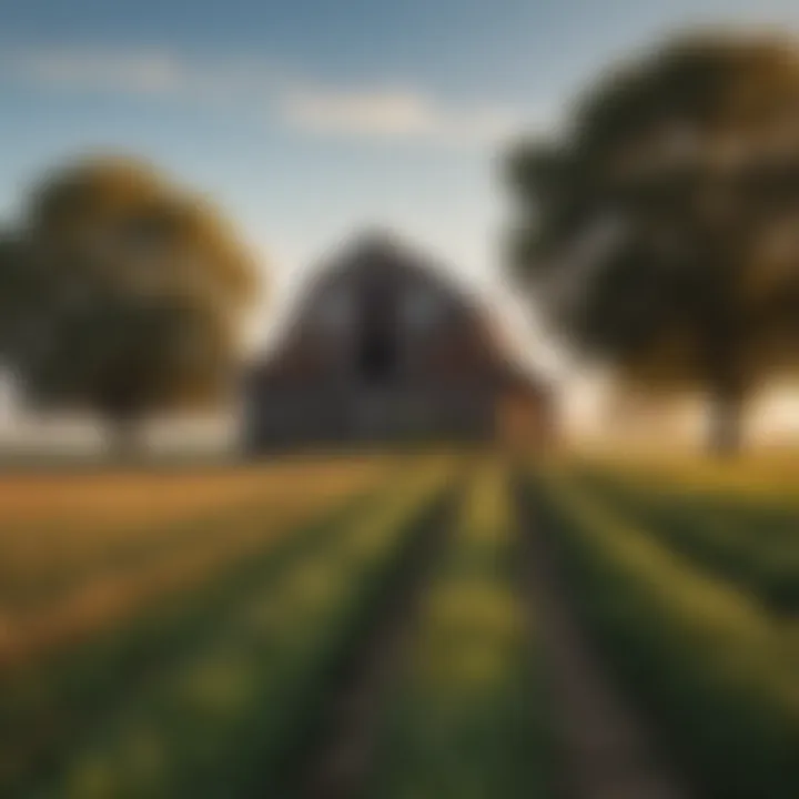 Rustic barn surrounded by fertile fields in Indiana