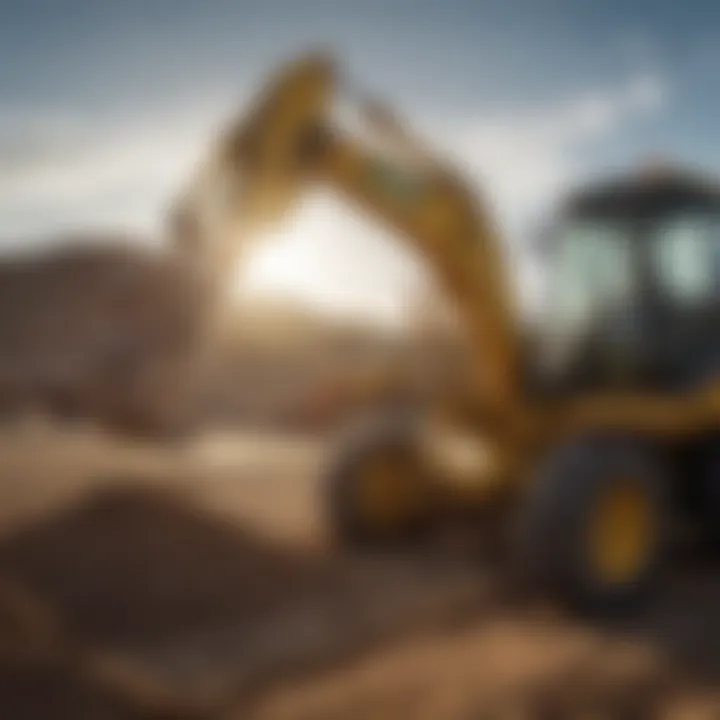 Backhoe in action on a construction site