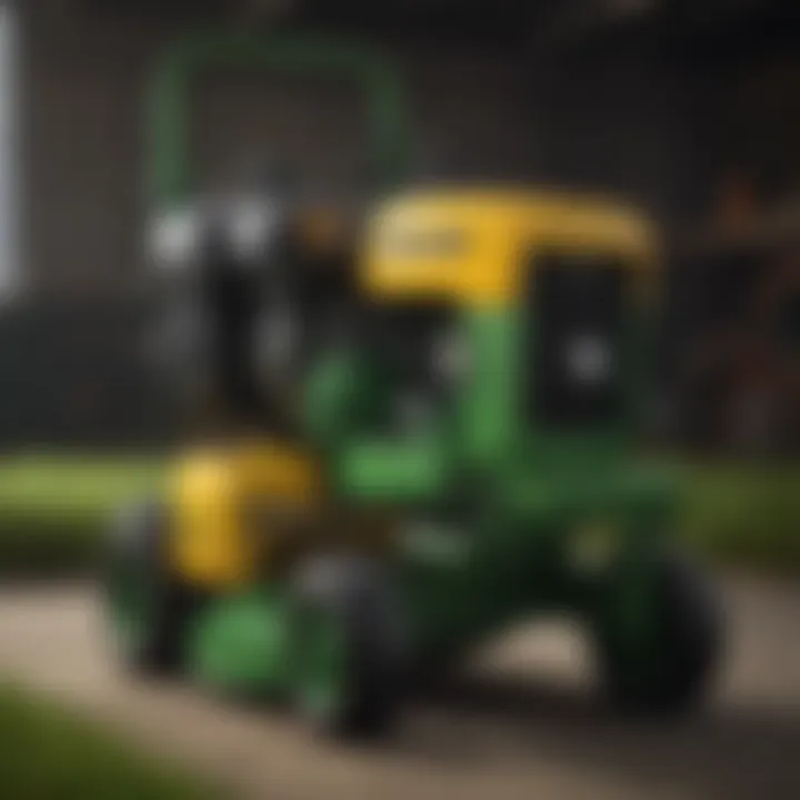Comparison chart of engine types used in John Deere push mowers emphasizing performance metrics.
