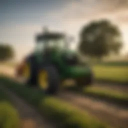 A John Deere tractor in a vast Kentucky field