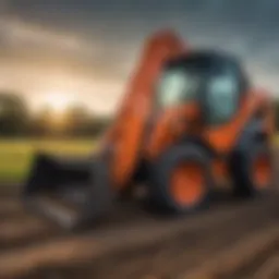 Kubota skid steer grapple bucket in action