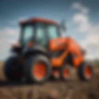 Showcasing different models of Kubota tractors at a dealership