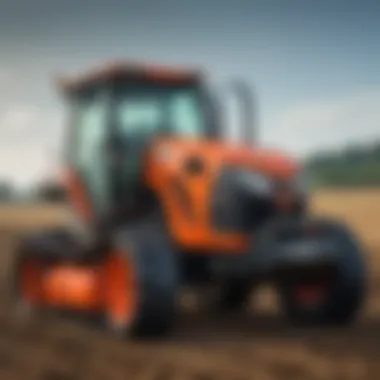 Close-up view of advanced technology features in Kubota tractors