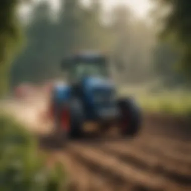 Midland Tractor in Agricultural Operation A modern Midland Tractor in action on a farm