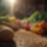 Fresh produce and grains representing sustainable agriculture