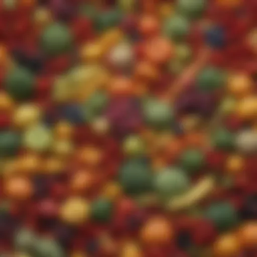 A vibrant display of assorted fruits and vegetables showcasing their nutritional diversity.
