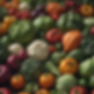 Close-up of organic vegetables thriving in a farm