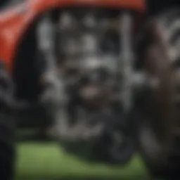 Detailed diagram of a power steering system in a lawn mower