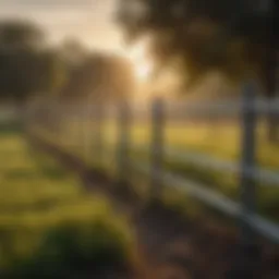 Conceptual illustration of a fenceless fence in a lush agricultural landscape