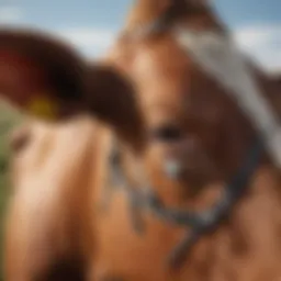 Innovative GPS ear tag attached to a cattle's ear showcasing advanced technology