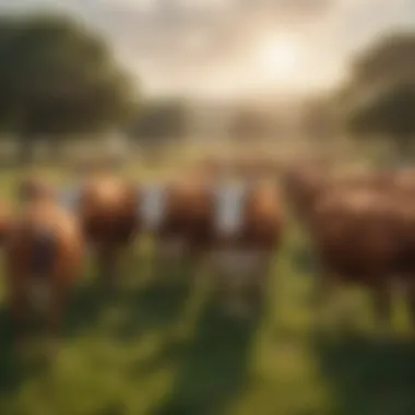 Cattle grazing in a lush field equipped with GPS tracking for optimal herd management