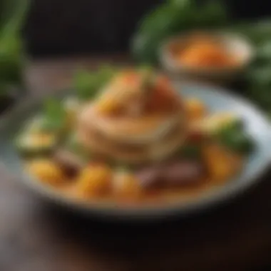Modern Tuvaluan Cuisine An artistic presentation of a modern Tuvaluan dish, representing contemporary culinary trends