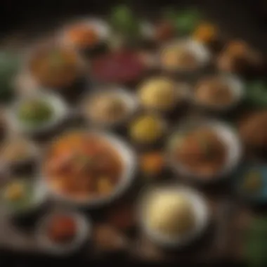 Traditional Tuvaluan Cuisine A vibrant spread of traditional Tuvaluan dishes showcasing local ingredients