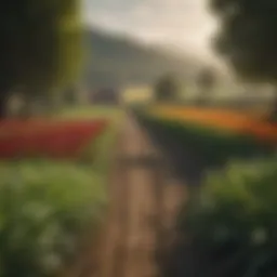 Vibrant agricultural landscape showcasing diverse crops