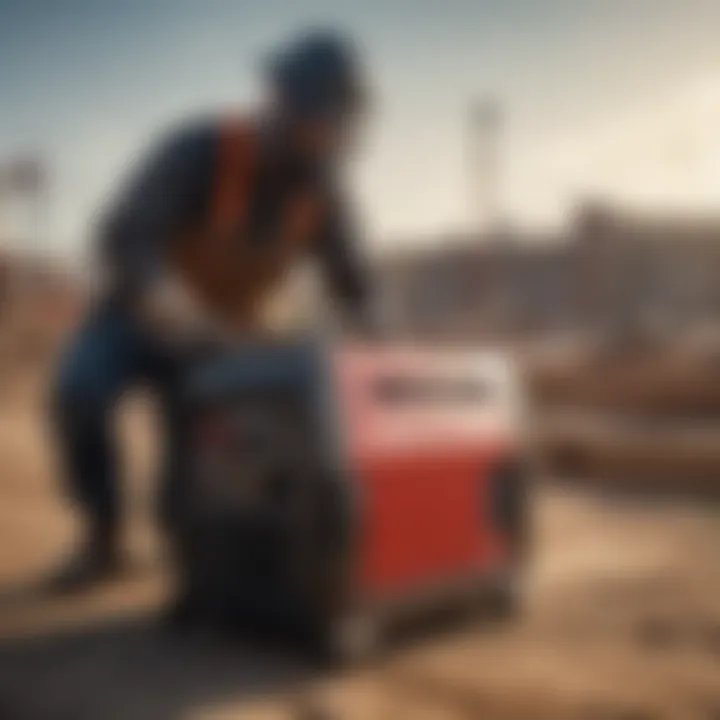 Application of the Honda generator welder combo in a construction site