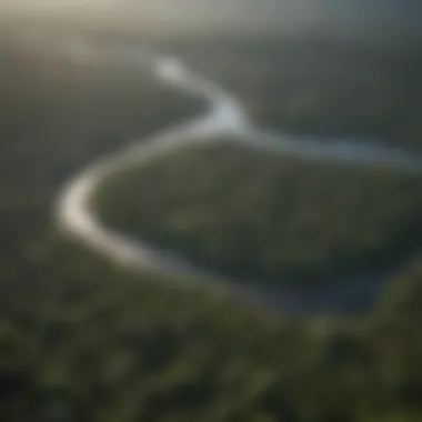 Expansive Aerial Perspective of the Amazon Rainforest Aerial view showcasing the vastness of the Amazon Rainforest