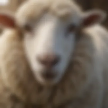 A close-up view of a sheep with a healthy fleece