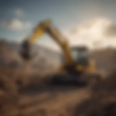 A backhoe working efficiently on an eco-friendly construction site