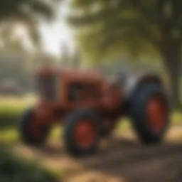 A well-maintained used tractor ready for sale