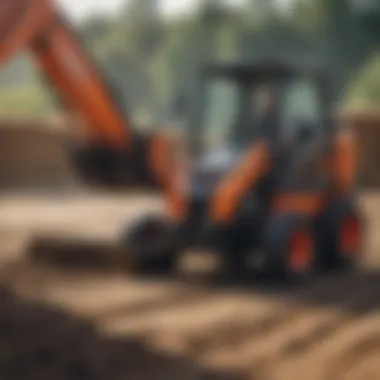 A technician demonstrating the operation of a skid steer electric quick attach system