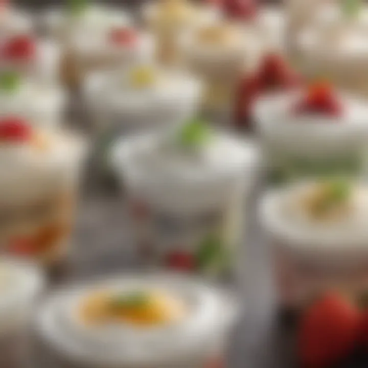 An assortment of lactose-free yogurt flavors emphasizing diversity